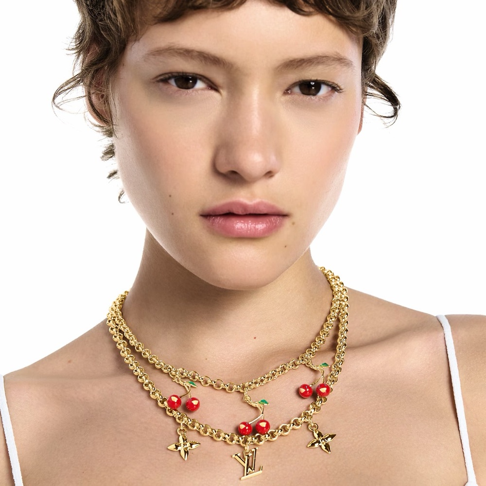 ❌SOLD❌🍒NEW, RARE🍒LOUIS VUITTON X TAKASHI MURAKAMI CHERRY NECKLACE
